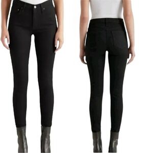 Edwin Jeans‎ Womens Black 9 inch Mid Rise Skinny Leg Denim Pants Size 25